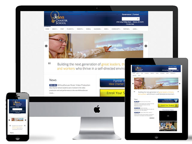 Idea Charter School website design - home page